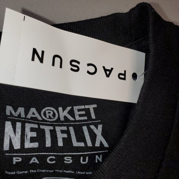Pacsun  Market -Netflix-Squid Game T-Shirt Black NWT Size Small - Picture 3 of 3